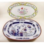 A Minton 'Shah Japan' oval meat plate and a Victorian Copeland large ironstone meat plate