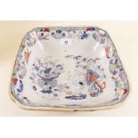 A Victorian Masons ironstone square fruit bowl