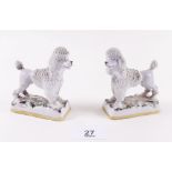 A pair of Staffordshire style poodles - 8cm