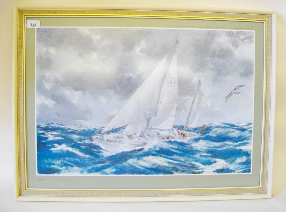 A print of sailing ship, Gypsy Moth - 41 x 61cm