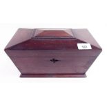 A Regency mahogany sarcopaghus tea caddy