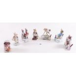 A set of seven Border Fine Arts miniature Beatrix Potter figures