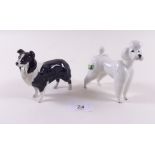 A Beswick white poodle and a sheepdog