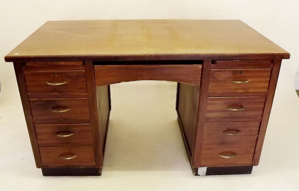 A vintage 1960's twin pedestal desk