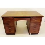 A vintage 1960's twin pedestal desk