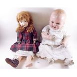 Two Victorian composition headed dolls