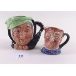 A Royal Doulton small character jug Sairey Gamp and another 'Fat Boy'