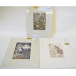 Three Arthur Rackham prints - mounted but unframed