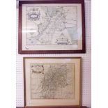 A Robert Morden map of Gloucestershire and a reproduction map of Gloucestershire