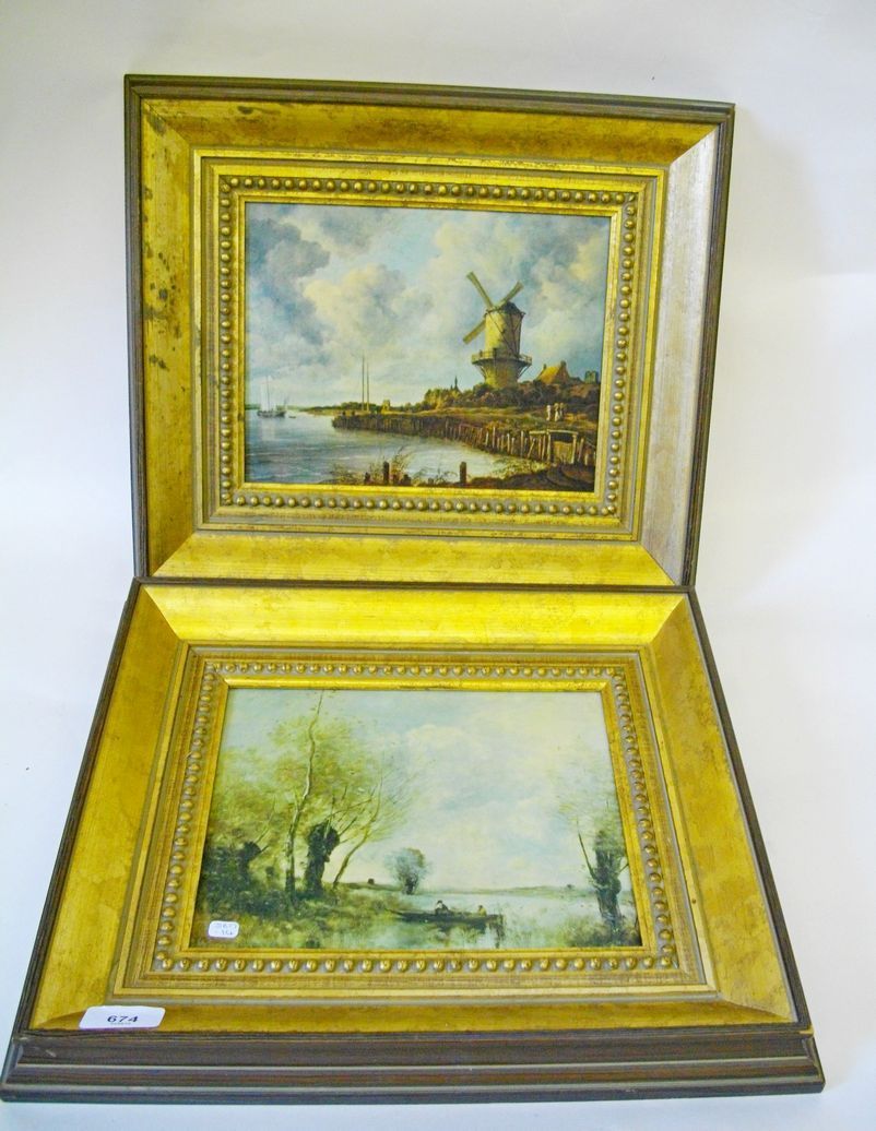 A pair of gilt framed landscape prints