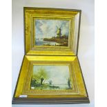 A pair of gilt framed landscape prints