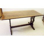 An oak refectory dining table