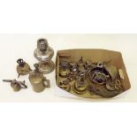 A box of brass lamps and blow torches etc