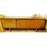 A 1960's teak sideboard (possibly Heals) - original knob handles available