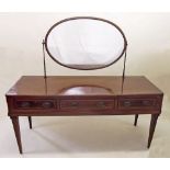 A 19th century mahogany spinet converted to a mirror backed sideboard/dressing table