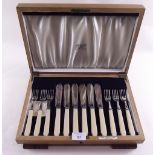 A silver plated fish cutlery set boxed