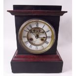 A Victorian slate mantel clock - dial a/f