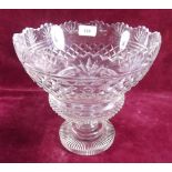 A large Regency cut glass pedestal bowl - a/f to inner base