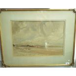 Oliver Hall - watercolour coast scene - 34 x 49cm, signed