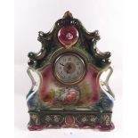 A pottery mantel clock