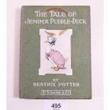 The Tale of Jemima Puddle Duck by Beatrix Potter, published F.Warne & Co. First Edition 1908, good