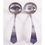 A pair of sterling silver sauce ladles - 150g