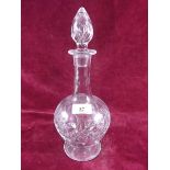 A Victorian floral cut glass decanter