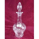 A Victorian floral cut glass decanter