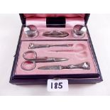 A boxed silver manicure set, Birmingham 1915