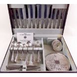 An Arthur Price silver plated cutlery set, eight place settings in fitted case