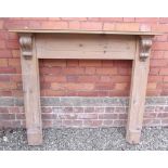 A pine fire place surround - 129 x 119cm