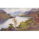 Edward H Thompson - watercolour 'Ullswater from Gowbarrow Park', signed - 26 x 42cm