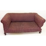 A Victorian drop end Chesterfield settee approx. 1.46cm wide x 83cm deep overall