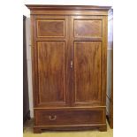 A Victorian two door wardrobe with stainwood crossbanding 1.2 m wide x 50cm deep x 2.8 m high