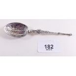 A silver small anointing style spoon Chester 1912 by George Nathen & Ridley Hayes