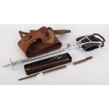 Aluminium shooting stick together with 12 bore cleaning kit, .410 cleaning rod and brush and Brady