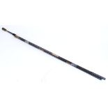 Three various ebony and rosewood two piece cleaning rods with mop, bristle brush and phosphor bronze