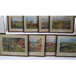 The Wynnstay Collection of 8 signed framed and glazed coloured Hunting Prints by various artists