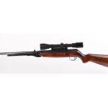 .177 Webley Mk 3, under lever air rifle with 4 x 40 Bisley scope, no.452