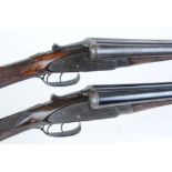 Pair of 12 bore sidelock ejectors by Army & Navy, 28 ins barrels indistinctly inscribed and with nos