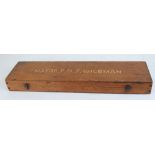 Timber rifle box stamped Major James Wileman Special Forces India, 28 x 7 x 3 ins
