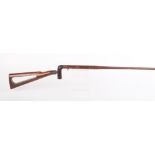 .410 English walking stick shotgun in original brown finish, with detachable skeleton shoulder