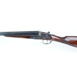 12 bore sidelock ejector by Arrietta sabel, 25 ins barrels, 1/4 & 1/2, Churchill rib, 70mm chambers,