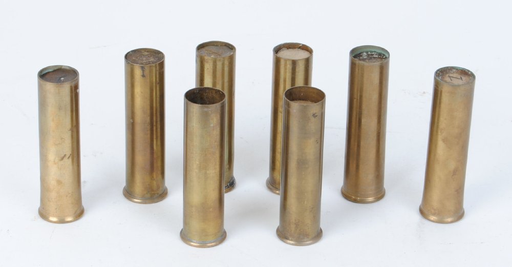 8 x 4 bore Brass re-loaded cartridges