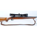 .270 (win) Savage, bolt action, 5 shot, leather sling with 6 x 40 Nikko scope, no.119481 The