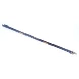 Ebony three piece and two piece cleaning rods with brass mounts, 35 and 35,1/2 ins overall