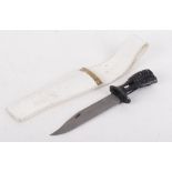 Greanadier Guards dress bayonet, 7 ins fullered blade, brass mounted white leather scabbard