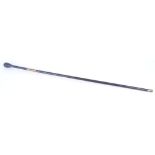 Ebony cleaning rod with removeable handle, brass mounts, 32,1/2 ins overall