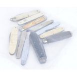 Varied selection (11) of vintage pen and fruit knives, including, Joseph Roger, William Rogers, MOP,