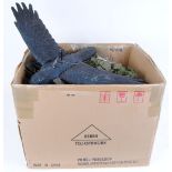 Large quantity of camo netting and Crow decoy